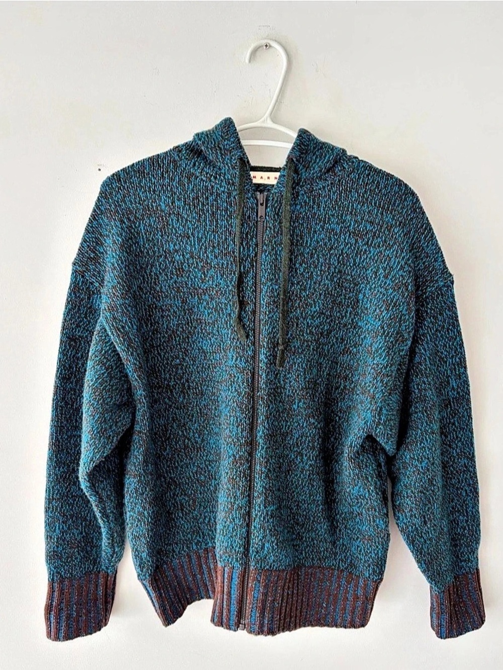 MARNI UNIQLO Women's Oversized Knit Full Zip Hoodie Size XS